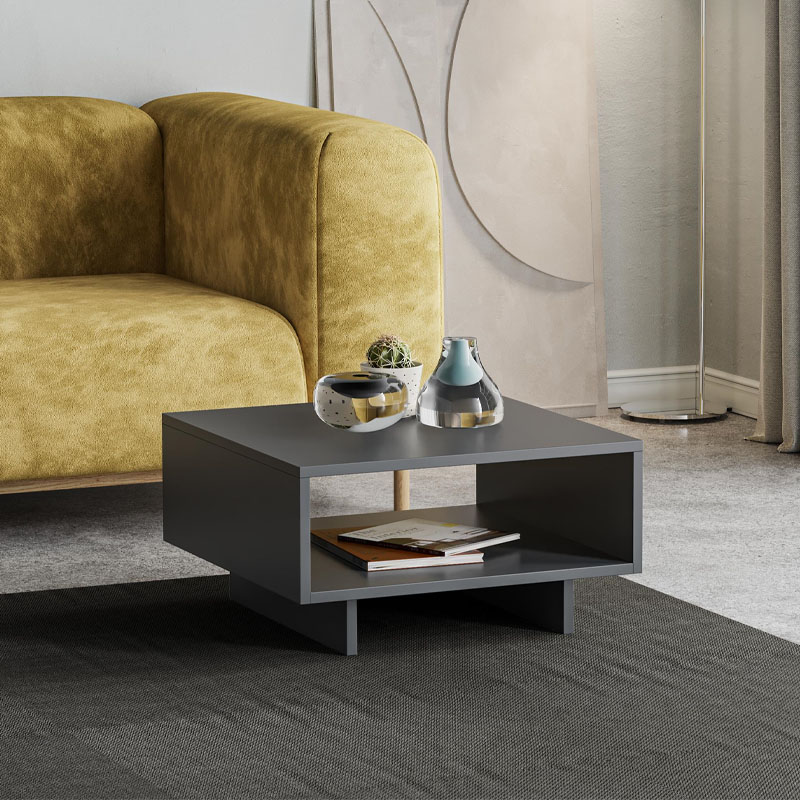 Hola Megapap melamine coffee table in anthracite color 60x60x32cm.