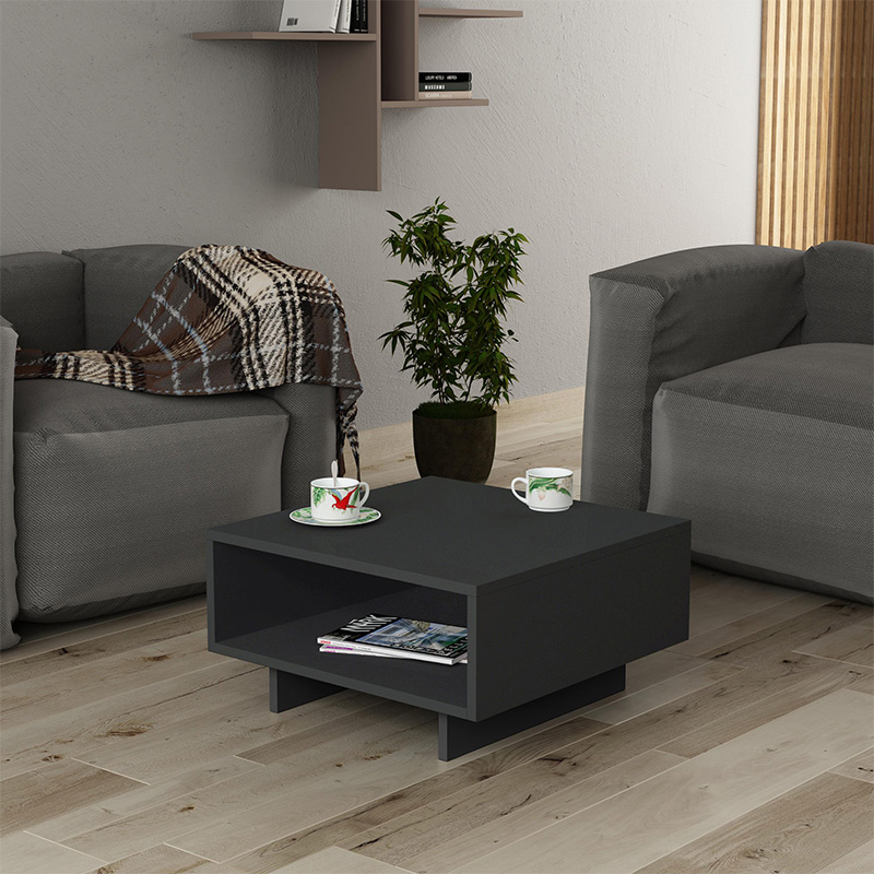 Hola Megapap melamine coffee table in anthracite color 60x60x32cm.