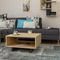 Hola Megapap melamine coffee table in oak-anthracite color 60x60x32cm.