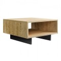 Hola Megapap melamine coffee table in oak-anthracite color 60x60x32cm.