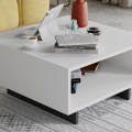 Τραπεζάκι σαλονιού Hola Megapap χρώμα λευκό - ανθρακί 60x60x32εκ.