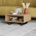 Hola Megapap melamine coffee table in oak-anthracite color 60x60x32cm.