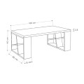 Honey Megapap melamine coffee table in oak - white color 105x60x40cm.