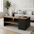 Izia Megapap melamine coffee table in sapphire oak - anthracite color 110x60x45cm.