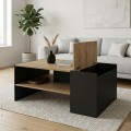 Izia Megapap melamine coffee table in sapphire oak - anthracite color 110x60x45cm.