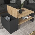 Izia Megapap melamine coffee table in sapphire oak - anthracite color 110x60x45cm.