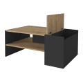 Izia Megapap melamine coffee table in sapphire oak - anthracite color 110x60x45cm.