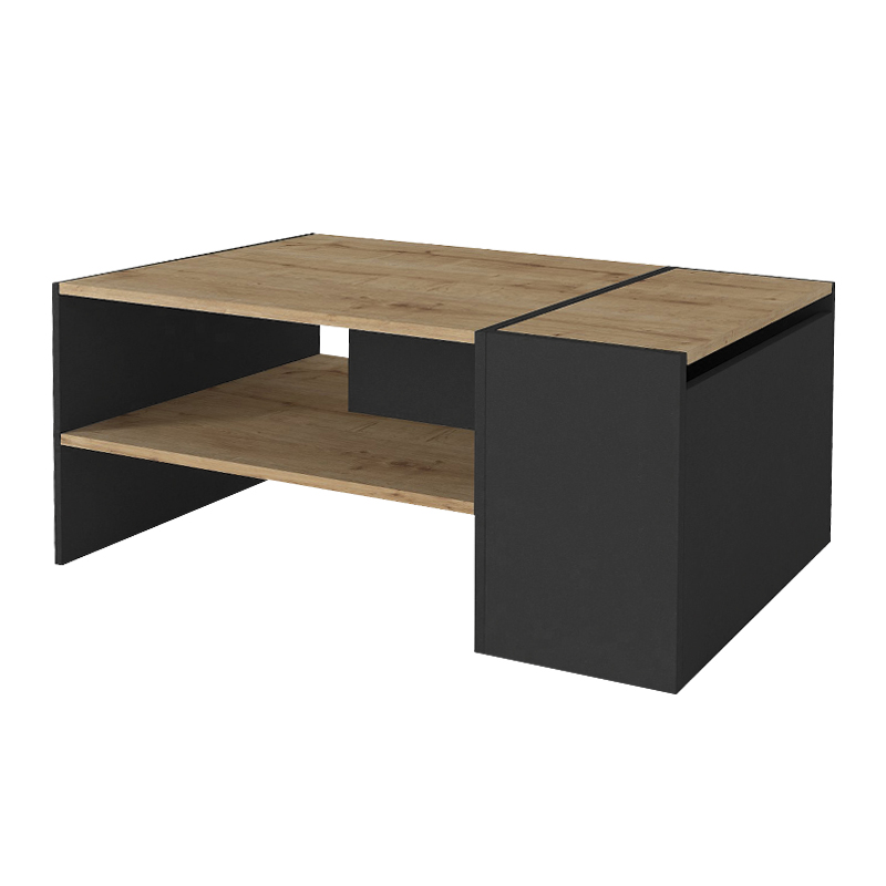 Izia Megapap melamine coffee table in sapphire oak - anthracite color 110x60x45cm.