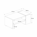 Izia Megapap melamine coffee table in sapphire oak - anthracite color 110x60x45cm.