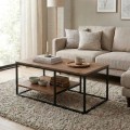 Kane Megapap metal - melamine coffe table in pine oak color 106x50x42cm.