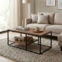 Kane Megapap metal - melamine coffe table in pine oak color 106x50x42cm.