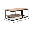 Kane Megapap metal - melamine coffe table in pine oak color 106x50x42cm.