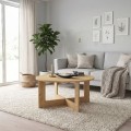 Kati Megapap melamine coffee table in oak color Ø80x42cm.