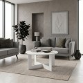 Kati Megapap melamine coffee table in white color Ø80x42cm.