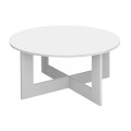 Kati Megapap melamine coffee table in white color Ø80x42cm.
