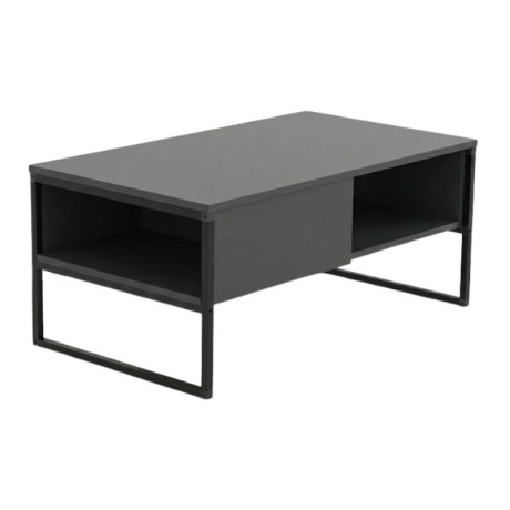 Τραπεζάκι σαλονιού Lawrence Megapap χρώμα ανθρακί 105x60x46εκ.