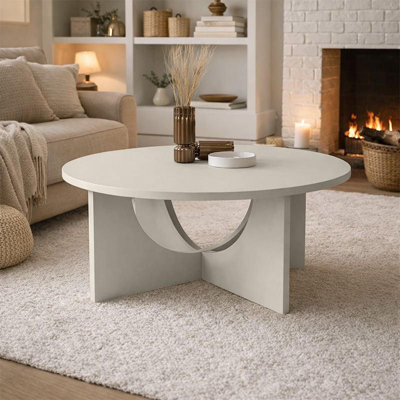 Lemmar Megapap melamine coffee table in sandstone color Ø75x36.8cm.