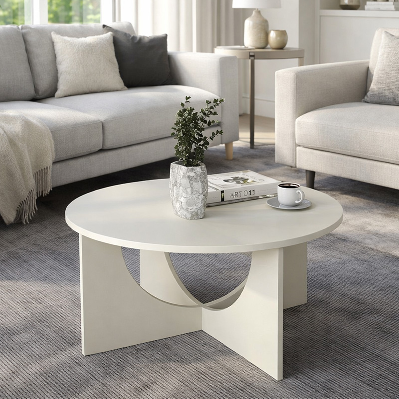 Lemmar Megapap melamine coffee table in sandstone color Ø75x36.8cm.