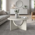 Lemmar Megapap melamine coffee table in sandstone color Ø75x36.8cm.