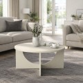 Lemmar Megapap melamine coffee table in sandstone color Ø75x36.8cm.