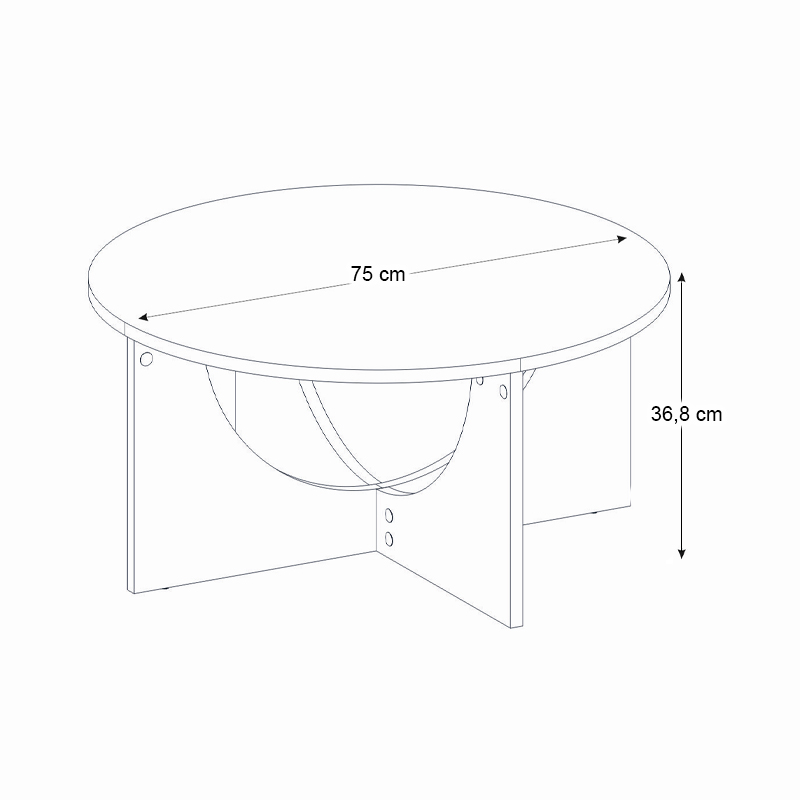 Lemmar Megapap melamine coffee table in sandstone color Ø75x36.8cm.