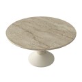 Τραπεζάκι σαλονιού Lepper Megapap χρώμα travertine - sandstone Ø75x39,8εκ.