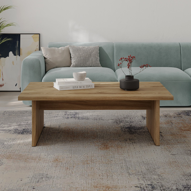 Loana Megapap melamine coffee table in walnut Ud color 120x70x40cm.