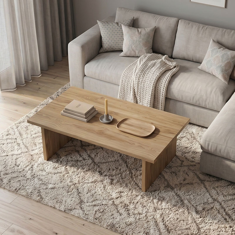 Loana Megapap melamine coffee table in walnut Ud color 120x70x40cm.