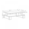 Mansu Megapap melamine coffee table in natural beech color 80x50x27cm.