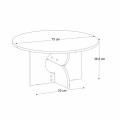 Mara Megapap melamine coffee table in sencron black color Ø75x36.8cm.