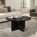 Mara Megapap melamine coffee table in sencron black color Ø75x36.8cm.