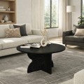 Mara Megapap melamine coffee table in sencron black color Ø75x36.8cm.
