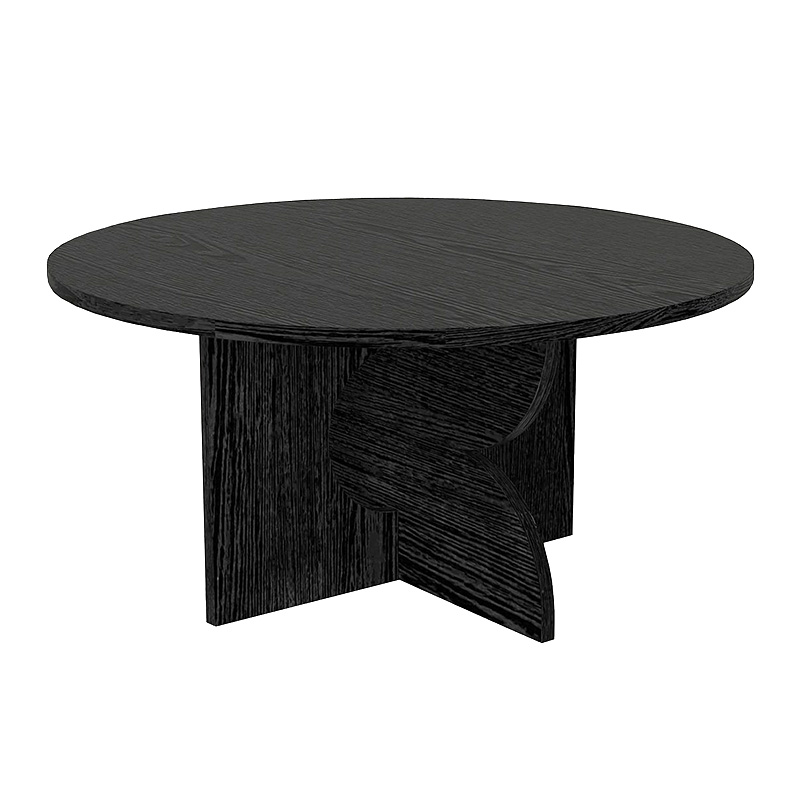 Mara Megapap melamine coffee table in sencron black color Ø75x36.8cm.