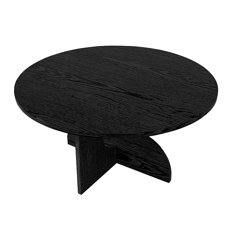 Mara Megapap melamine coffee table in sencron black color Ø75x36.8cm.
