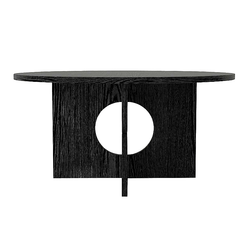 Mara Megapap melamine coffee table in sencron black color Ø75x36.8cm.