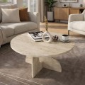 Mara Megapap melamine coffee table in travertine color Ø75x36.8cm.