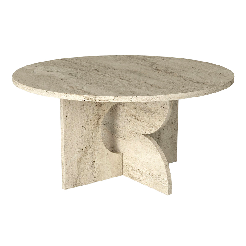 Mara Megapap melamine coffee table in travertine color Ø75x36.8cm.