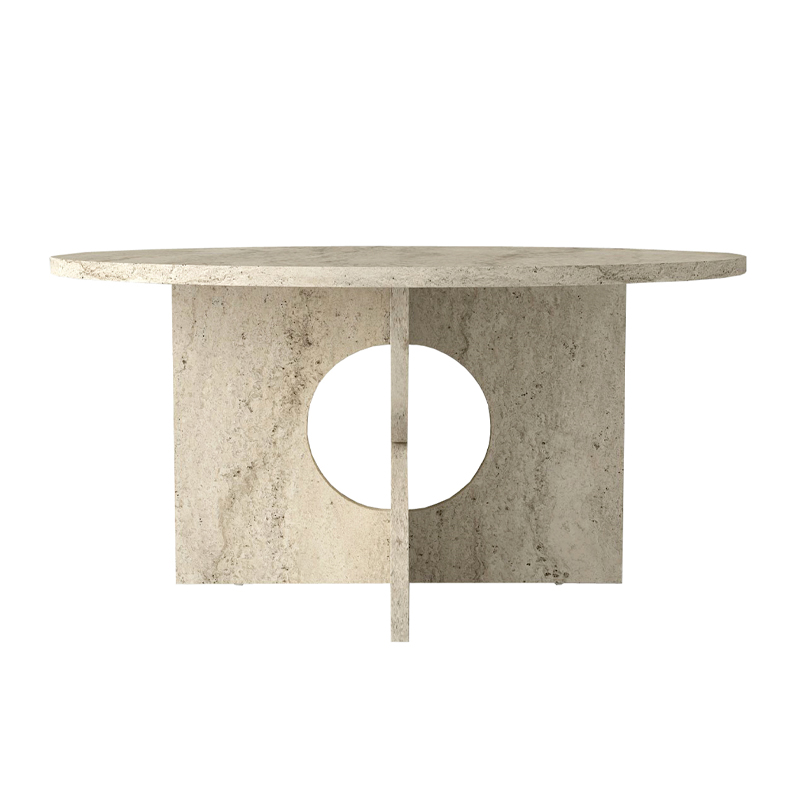 Mara Megapap melamine coffee table in travertine color Ø75x36.8cm.