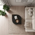 Marbel Megapap melamine coffee table in walnut - black marble effect color 75x75x40cm.