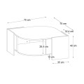 Marbel Megapap melamine coffee table in sapphire oak - white marble effect color 75x75x40cm.