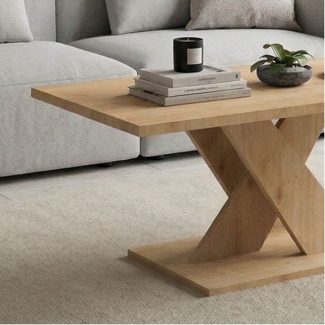Marcello Megapap melamine coffee table in oak color 110x55x47cm.