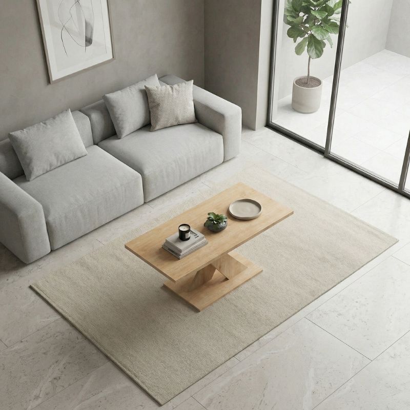 Marcello Megapap melamine coffee table in oak color 110x55x48cm.