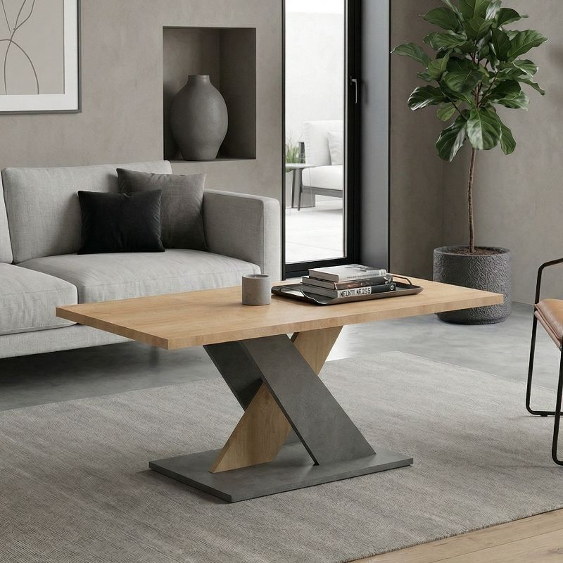 Marcello Megapap melamine coffee table in sonoma - anthracite color 110x55x48cm.