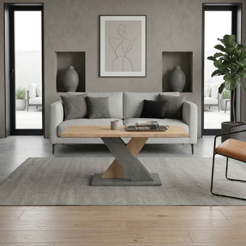 Marcello Megapap melamine coffee table in sonoma - anthracite color 110x55x48cm.