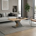 Marcello Megapap melamine coffee table in sonoma - anthracite color 110x55x48cm.