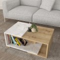 Mareta Megapap melamine coffee table in white marble - sapphire oak color 81,8x50x35cm.