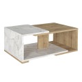 Mareta Megapap melamine coffee table in white marble - sapphire oak color 81,8x50x35cm.
