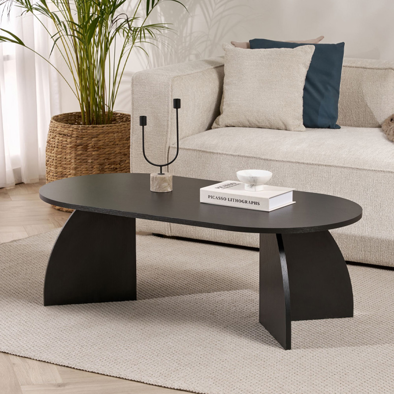 Τραπεζάκι σαλονιού Melina Megapap χρώμα black wood 120x60x40εκ.