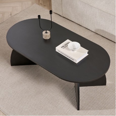 Τραπεζάκι σαλονιού Melina Megapap χρώμα black wood 120x60x40εκ.