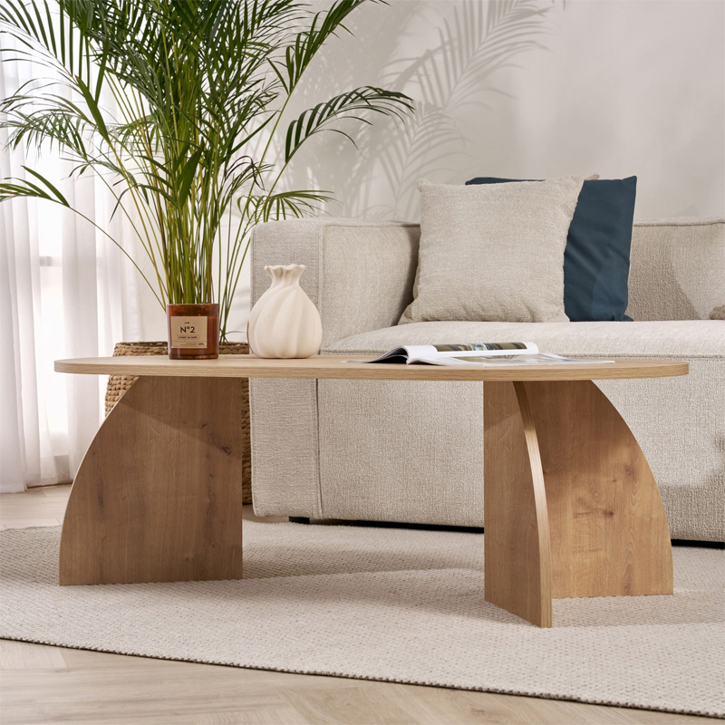 Melina Megapap melamine coffee table in sapphire oak color 120x60x40cm.